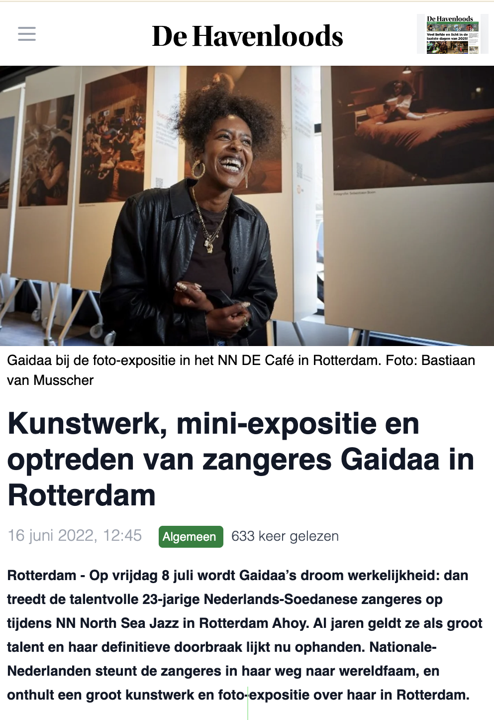 De Havenloods — kunstwerk en expositie over Gaidaa